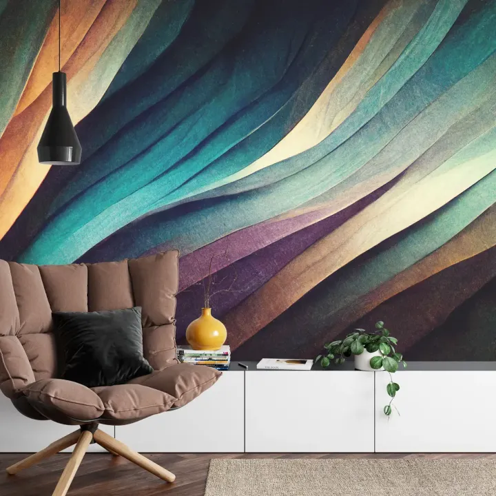 Fototapeta Abstrakcja – Geometryczne Krzywe i Organiczna Tekstura