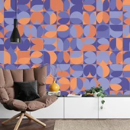 Fototapeta Retro Pattern – Abstrakcja Geometryczna w Stylu Lat 70.