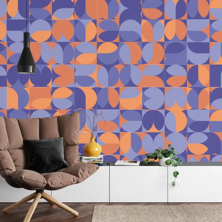 Fototapeta Retro Pattern – Abstrakcja Geometryczna w Stylu Lat 70.