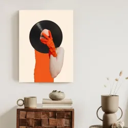 Plakat Muzyka Umysłu – Kolaż Pop-Art na Płycie Winylowej