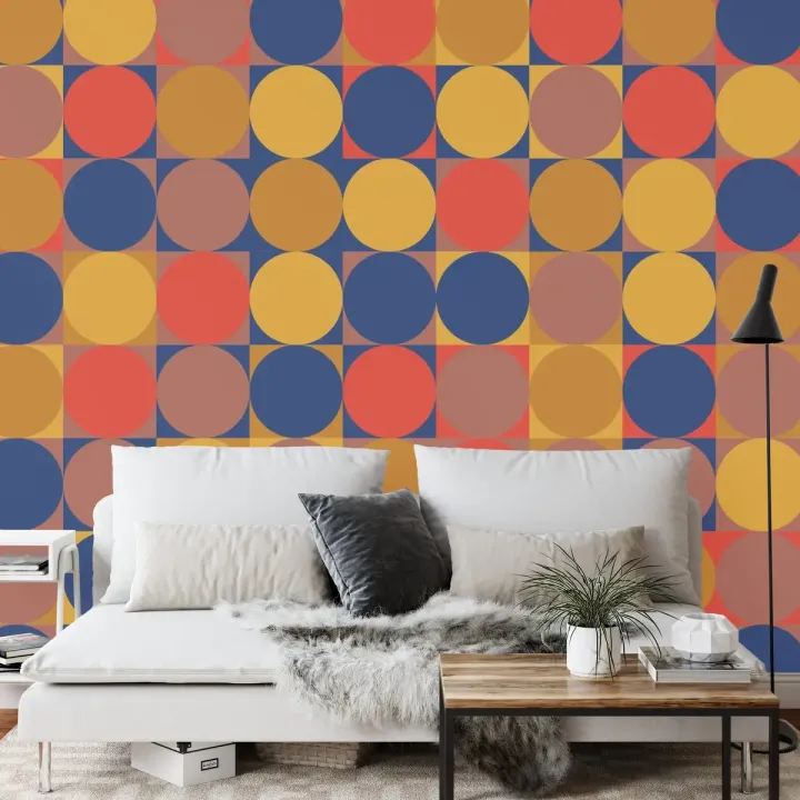 Fototapeta Retro Pattern – Abstrakcja Geometryczna w Stylu Pop-Art
