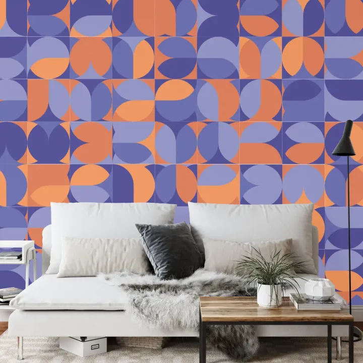 Fototapeta Retro Pattern – Abstrakcja Geometryczna w Stylu Lat 70.