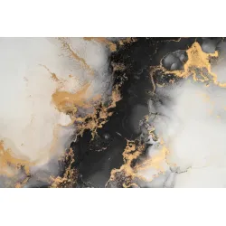 Fototapeta Marmur i Abstrakcja – Malarstwo Alcohol Ink w Złocie i Szarości