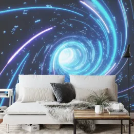 Fototapeta Cyfrowy Tunel – Big Data i Neonowa Abstrakcja