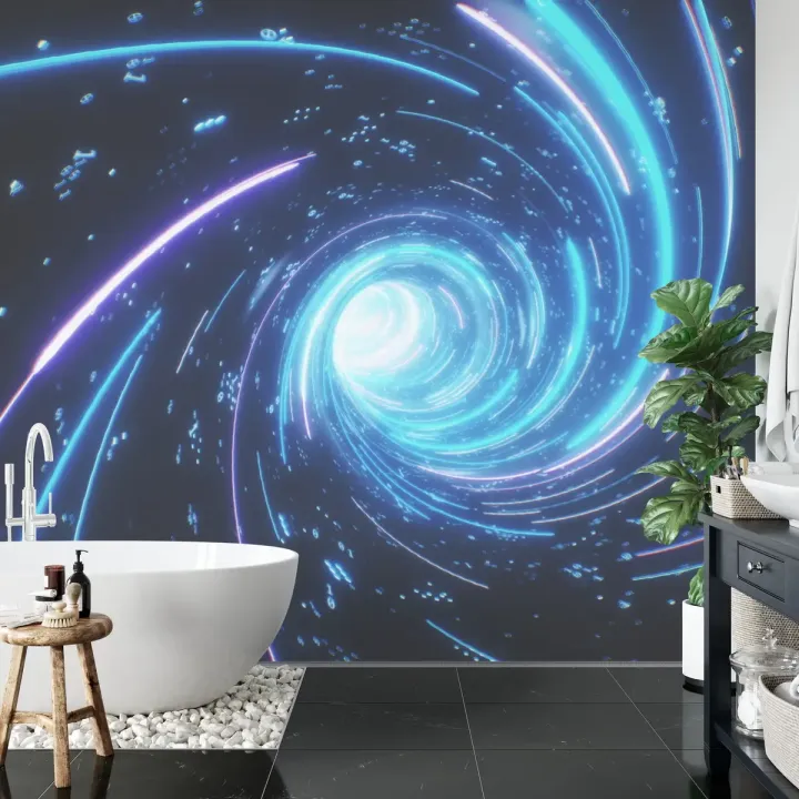 Fototapeta Cyfrowy Tunel – Big Data i Neonowa Abstrakcja