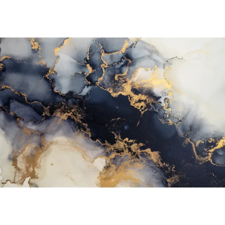 Fototapeta Marble Ink – Abstrakcyjne Krople Atramentu i Złote Akcenty – produkt