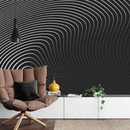 Fototapeta Abstrakcja Geometryczna – Monochromatyczny Wzór Linii