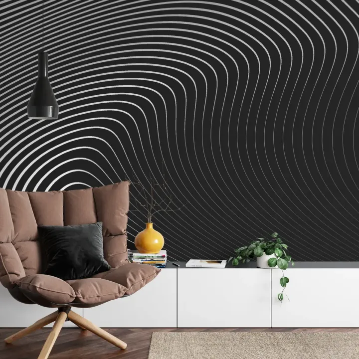 Fototapeta Abstrakcja Geometryczna – Monochromatyczny Wzór Linii
