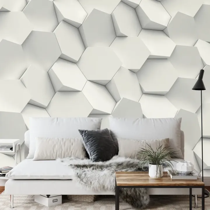 Fototapeta Hexag – Geometryczny Wzór Heksagonalny w Stylu Minimalistycznym