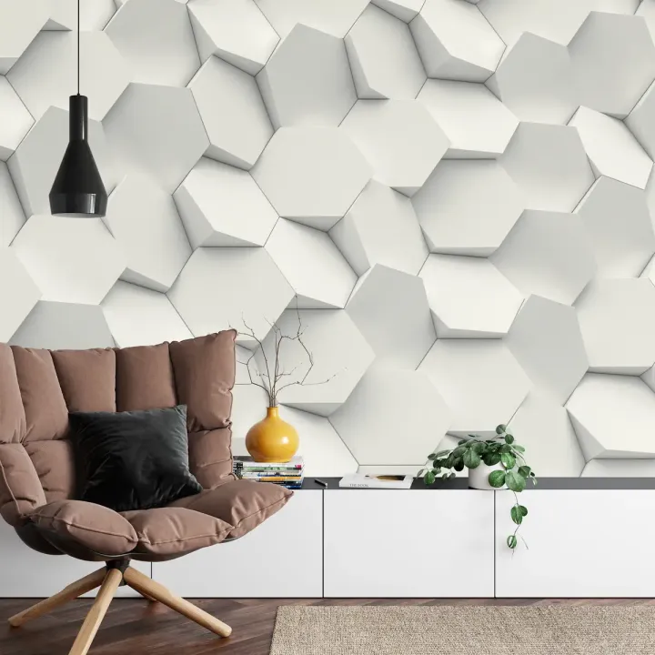 Fototapeta Hexag – Geometryczny Wzór Heksagonalny w Stylu Minimalistycznym