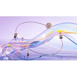 Fototapeta Abstract 3D Render – Holograficzna Abstrakcja Geometryczna