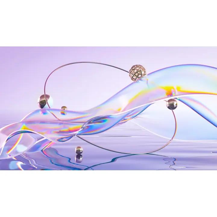 Fototapeta Abstract 3D Render – Holograficzna Abstrakcja Geometryczna – produkt