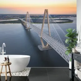 Fototapeta Charleston Bridge – Widok z lotu ptaka na most wiszący