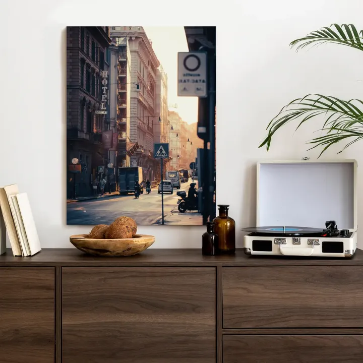 Plakat Ulice Rzymu – Architektura Miejska o Wschodzie Słońca