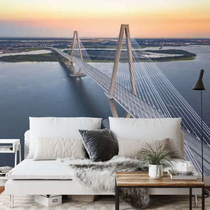 Fototapeta Charleston Bridge – Widok z lotu ptaka na most wiszący