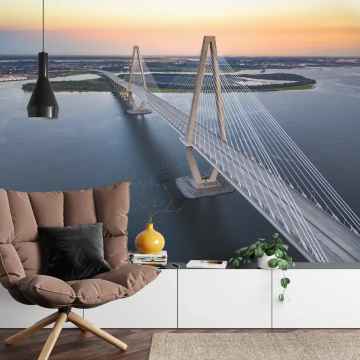 Fototapeta Charleston Bridge – Widok z lotu ptaka na most wiszący