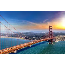 Fototapeta Golden Gate Bridge – Zachód Słońca nad San Francisco