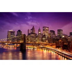Fototapeta Nowy Jork – Manhattan i Most Brookliński o Nocy