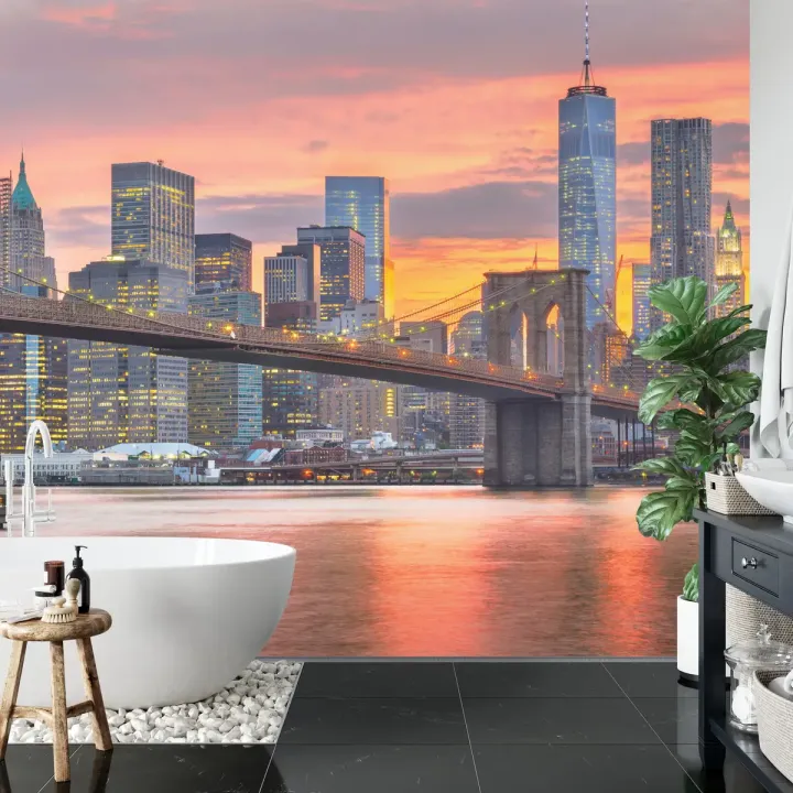 Fototapeta Manhattan – Skyline i Most Brookliński w Nowym Jorku