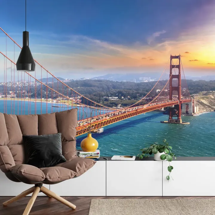 Fototapeta Golden Gate Bridge – Zachód Słońca nad San Francisco
