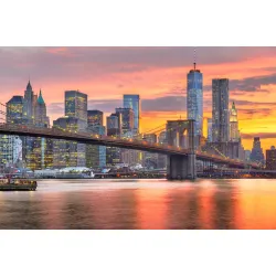 Fototapeta Manhattan – Skyline i Most Brookliński w Nowym Jorku