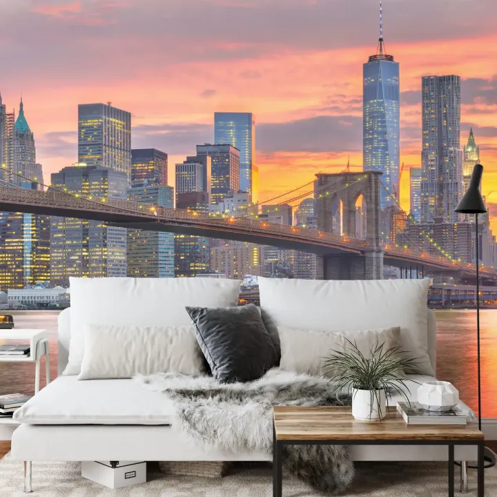 Fototapeta Manhattan – Skyline i Most Brookliński w Nowym Jorku