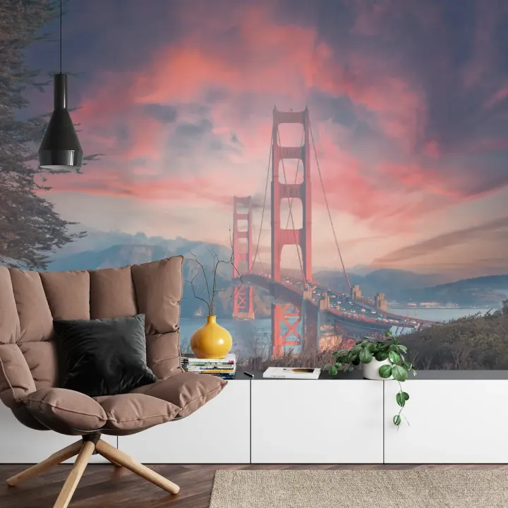 Fototapeta Golden Gate Bridge – Zachód Słońca nad San Francisco
