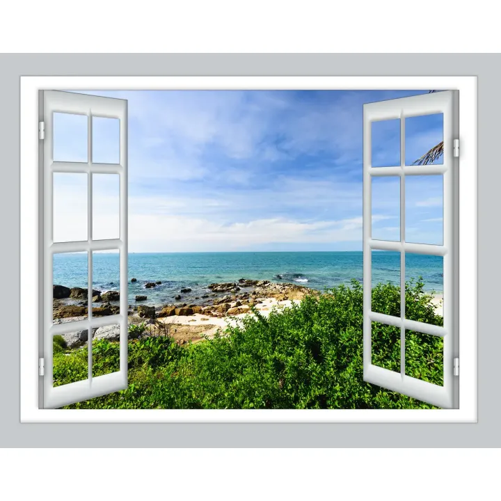 Fototapeta Sea View Open Window – Nadmorski Krajobraz z Widokiem na Morze – produkt