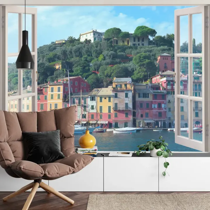 Fototapeta Widok z Okna – Portofino i Riwiera Włoska