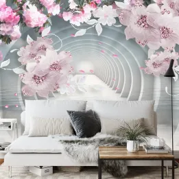 Fototapeta Kwiaty i Biżuteria – Abstrakcyjne Róże z Motywem Florystycznym