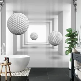 Fototapeta 3D Tunel Optyczny – Abstrakcja Geometryczna i Sfera