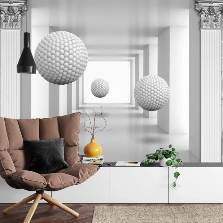 Fototapeta 3D Tunel Optyczny – Abstrakcja Geometryczna i Sfera
