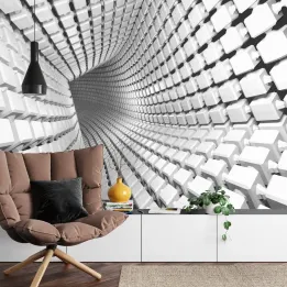 Fototapeta Abstrakcja Geometryczna – Iluzja Optyczna i Głębia 3D