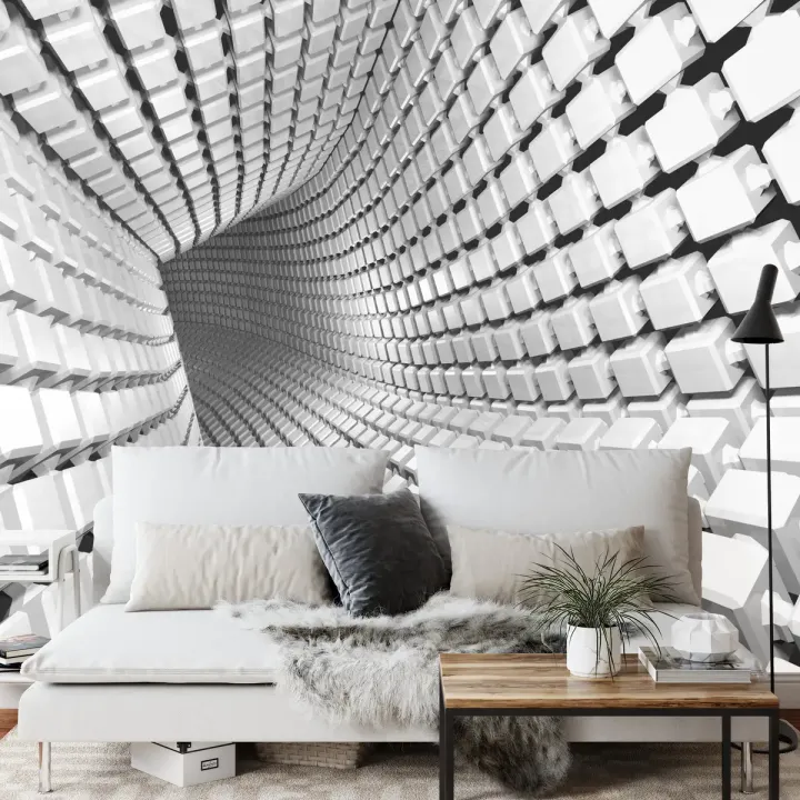 Fototapeta Abstrakcja Geometryczna – Iluzja Optyczna i Głębia 3D