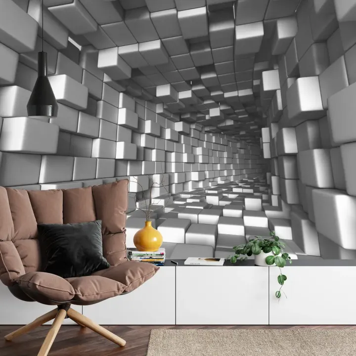 Fototapeta Abstrakcja Architektury – Tunel Optyczny i Industrialna Głębia