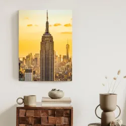 Plakat Nyc Top Of The Rock – Skyline Manhattanu o Zachodzie Słońca