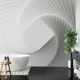 Fototapeta Abstrakcja Geometryczna – Minimalistyczne Karty w Bieli i Szarości
