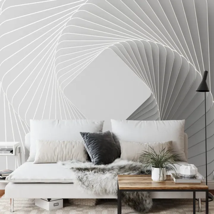 Fototapeta Abstrakcja Geometryczna – Minimalistyczne Karty w Bieli i Szarości