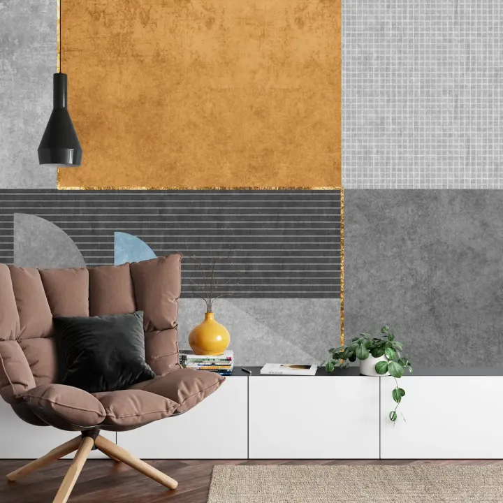 Fototapeta Gold Geometric – Abstrakcyjny Wzór z Metalicznymi Akcentami