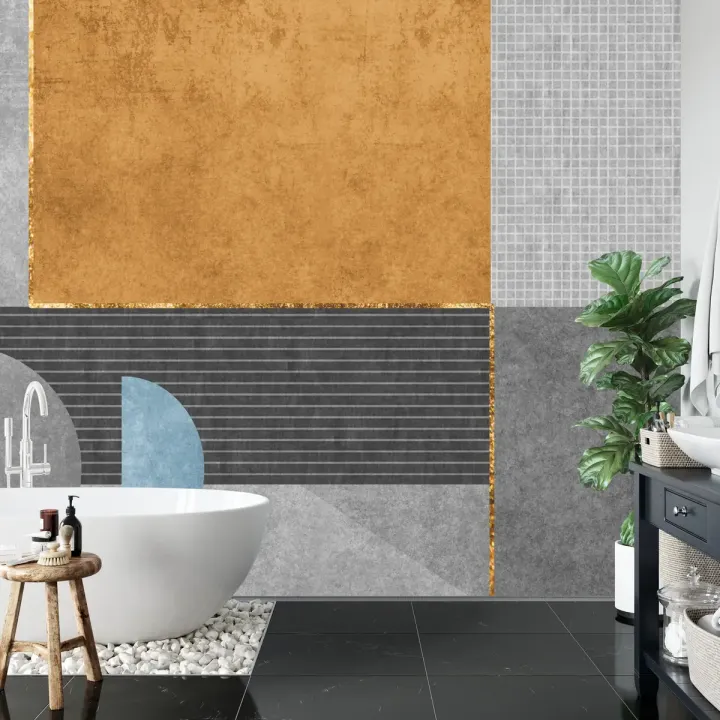 Fototapeta Gold Geometric – Abstrakcyjny Wzór z Metalicznymi Akcentami