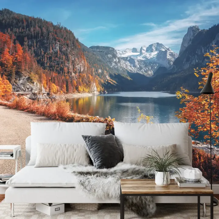 Fototapeta Jezioro Grundlsee – Jesienny Krajobraz Alp i Szlaki Górskie