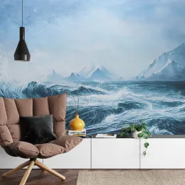 Fototapeta Ocean – Sztormowe Fale i Arktyczny Krajobraz Morski