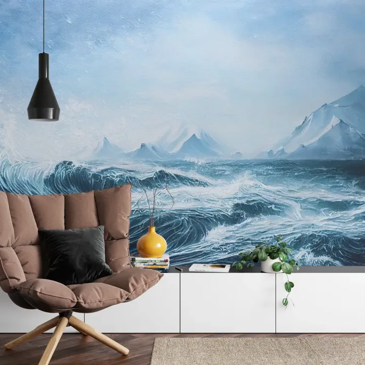 Fototapeta Ocean – Sztormowe Fale i Arktyczny Krajobraz Morski