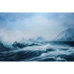 Fototapeta Ocean – Sztormowe Fale i Arktyczny Krajobraz Morski