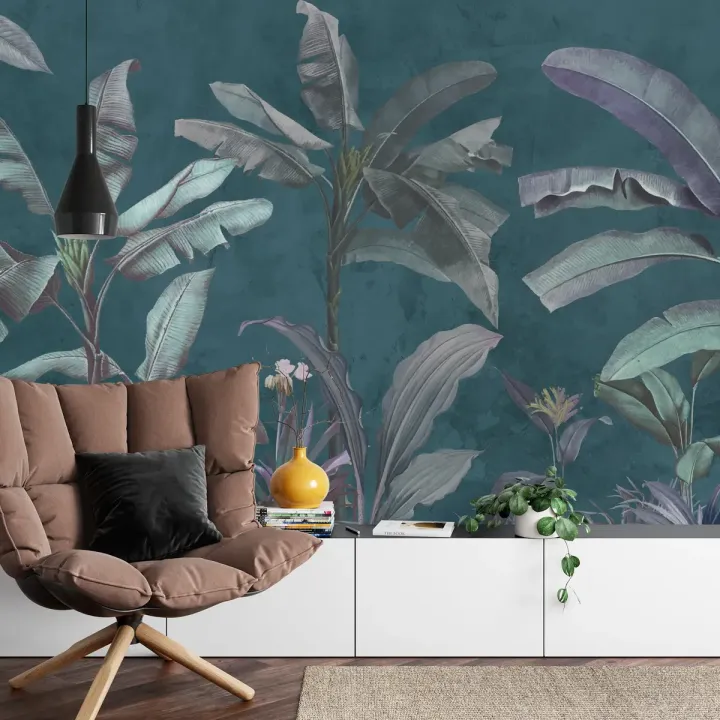 Fototapeta Tropical Trees – Tropikalna Dżungla w Ciemnym Wydaniu