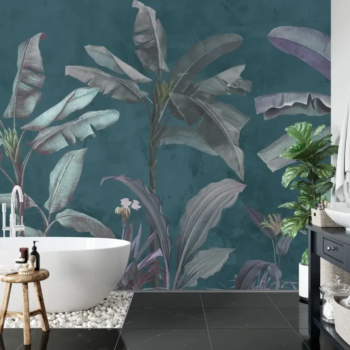 Fototapeta Tropical Trees – Tropikalna Dżungla w Ciemnym Wydaniu