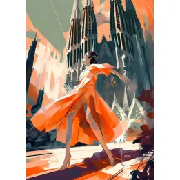 Plakat Taniec w Barcelonie – Flamenco i Sagrada Familia