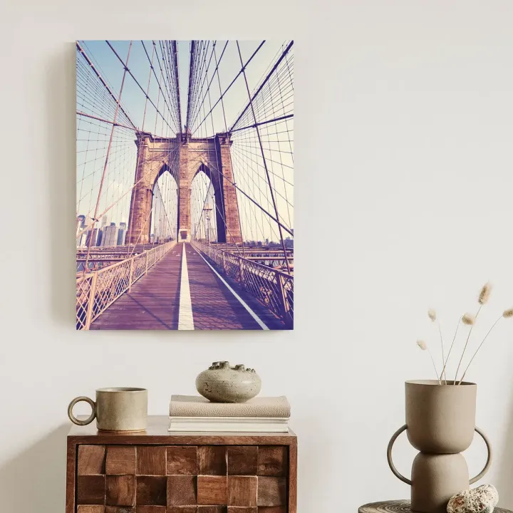 Plakat Nowy Jork – Most Brookliński i Skyline Manhattanu