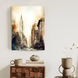 Plakat Ulice Nowego Jorku – Akwarelowa Panorama Manhattanu