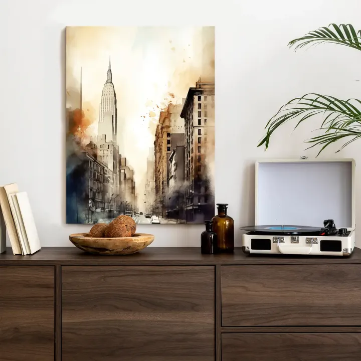 Plakat Ulice Nowego Jorku – Akwarelowa Panorama Manhattanu